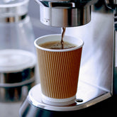 8 Oz Kraft Ripple Paper Cup With Lid 10 Pieces - hotpackwebstore.com